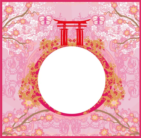 Abstraktní dekorativní čínský rám — Stockový vektor