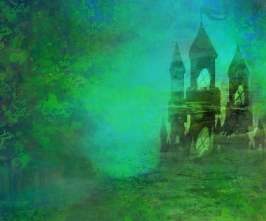 Eski kale - soyut resim manzara