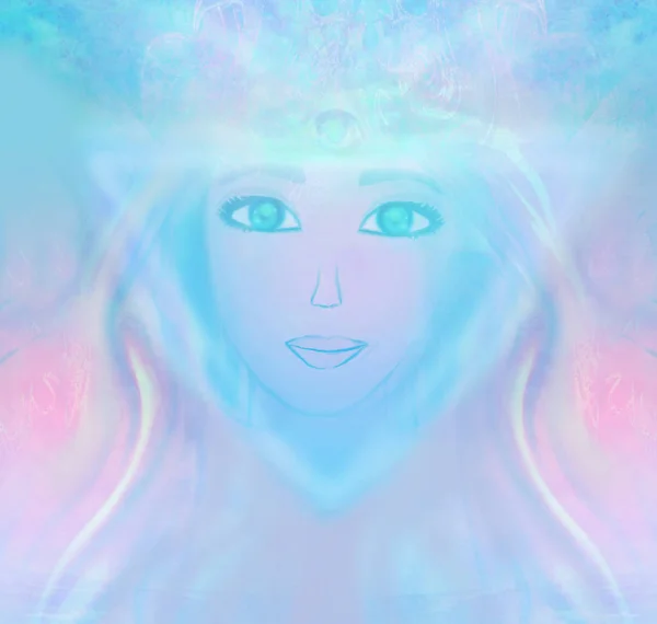 Woman with third eye, psychic supernatural senses — Stock Photo, Image