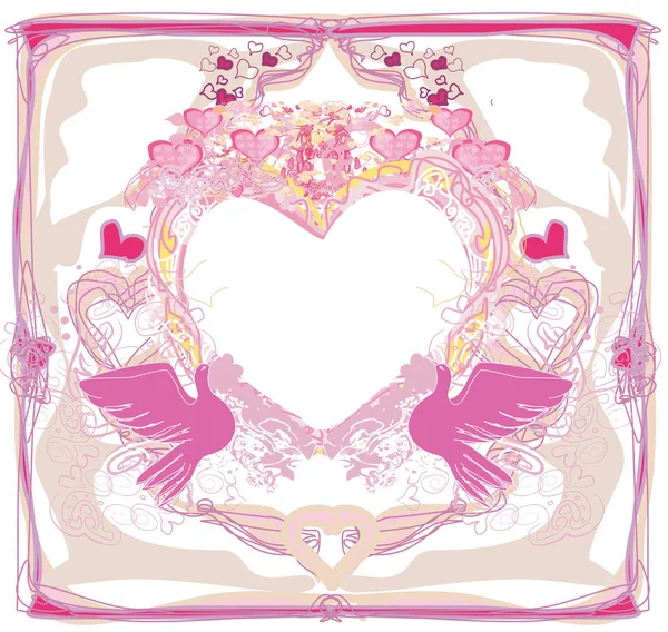 Aşk kuşlarıyla romantik bir kart. 