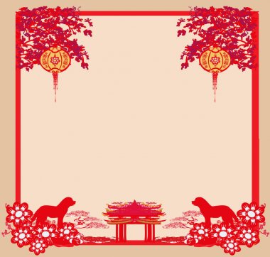 Chinese zodiac the year of Dog  clipart