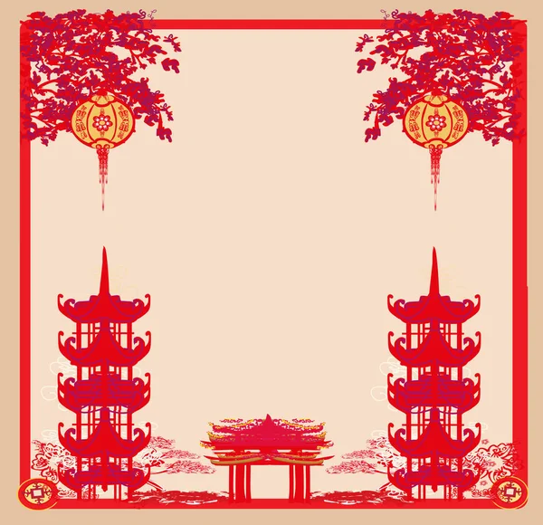 Festival de meados de outono para o Ano Novo Chinês - quadro —  Vetores de Stock