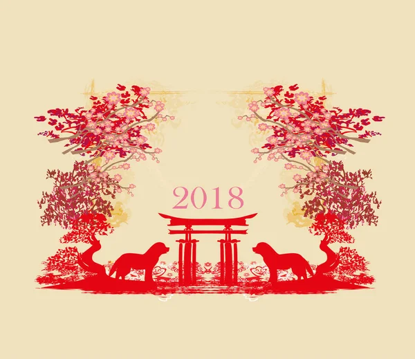 Zodíaco chinês o ano do cão — Vetor de Stock