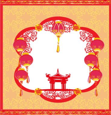 Çin Yeni Yılı için Sonbahar ortası Festivali - çerçeve