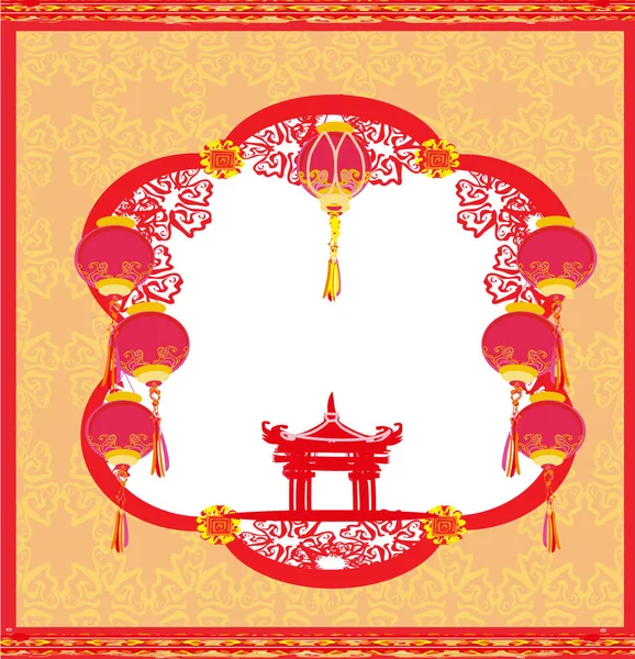 Festival de meados de outono para o Ano Novo Chinês - quadro — Vetor de Stock