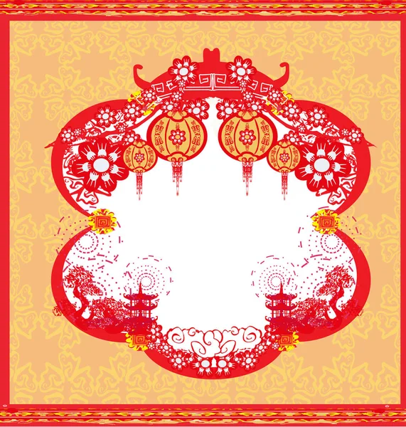 Çin Yeni Yılı için Sonbahar ortası Festivali - çerçeve