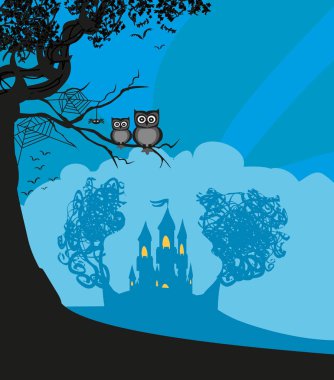 Kale ile gece manzara