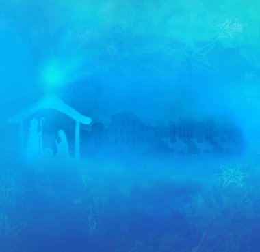 İncil sahnesi - İsa 'nın Beytüllahim' de doğuşu.