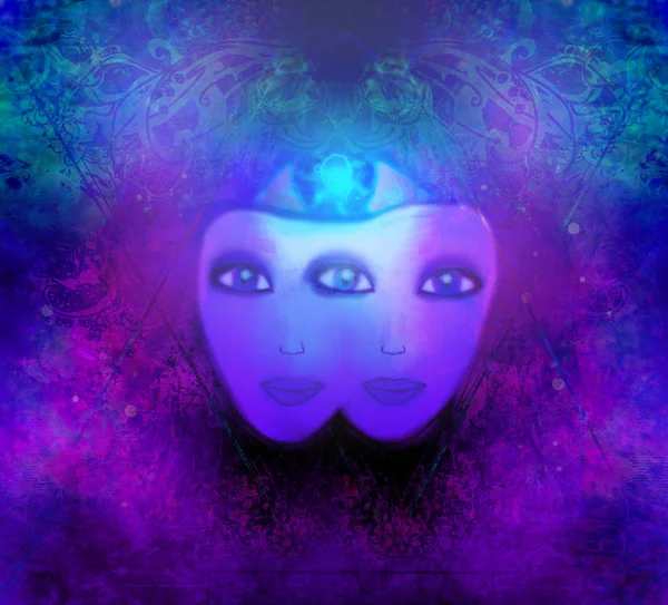 Woman with third eye, psychic supernatural senses — Stock Photo, Image