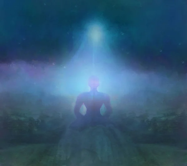 男シルエット瞑想抽象的なカード — ストック写真