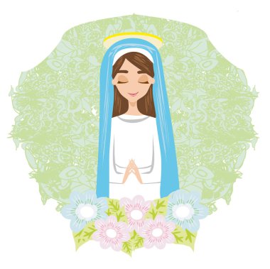 Holy Mary religion card clipart