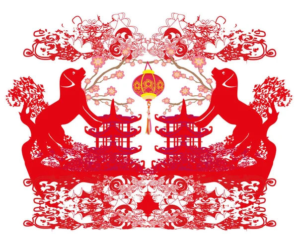 Kinesiska zodiaken året av hund — Stock vektor