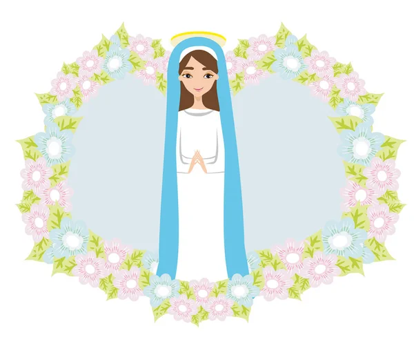 圣洁的玛丽宗教图标 — 图库矢量图片
