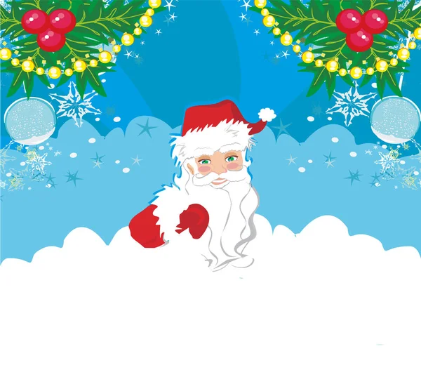 Lustige Weihnachtsmann-Karte — Stockvektor