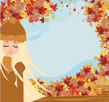 güzel kız Güz - çerçeve