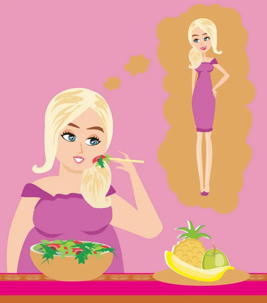 Woman on a diet — Stock Vector