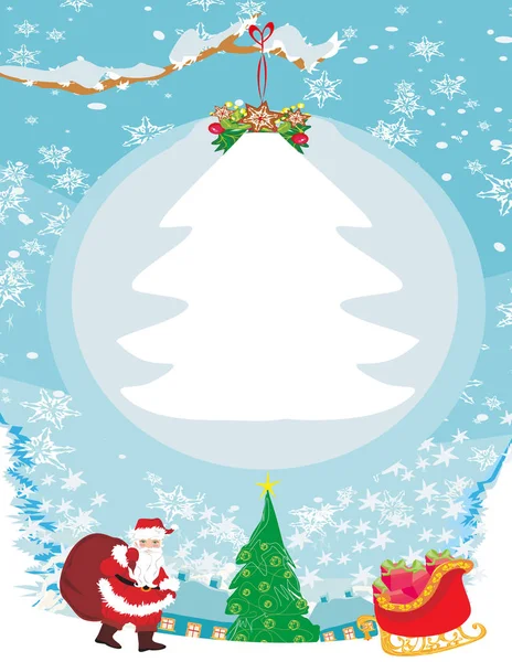 Tarjeta de Navidad abstracta con Santa Claus — Vector de stock