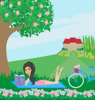 Kitaplı genç kız.