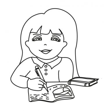 Ödev yapan bir kız resmi