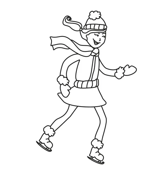 Belle illustration de gribouillis patineur — Image vectorielle