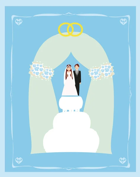 Design svatební dort karty — Stockový vektor