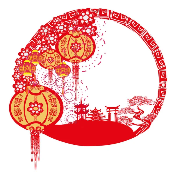 Фестиваль середини осені для китайського нового року — стоковий вектор
