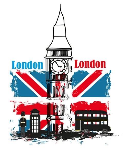 Grunge Banner - kocham Londyn — Wektor stockowy