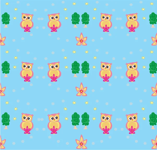 Sweet Owls Background card — стоковый вектор