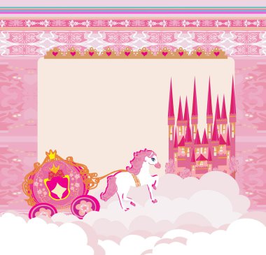 Güzel peri masalı pembe kale çerçevesi