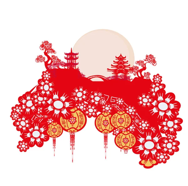 Mid-Autumn Festival for Chinese New Year — Stock Vector