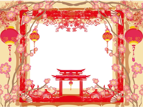 Fête de la mi-automne pour le Nouvel An chinois - carte — Image vectorielle