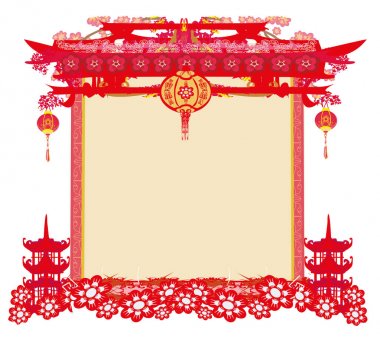 Çin Yeni Yıl Festivali için Sonbahar ortası Kartı