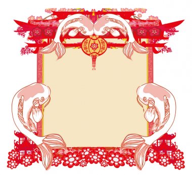 Japon koi klasik çerçevesi.