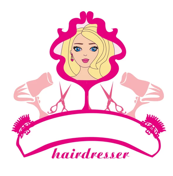 Cartão de cartaz de salão de cabeleireiro — Vetor de Stock
