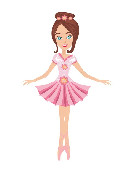 Prachtige ballerina geïsoleerd illustratie — Stockvector