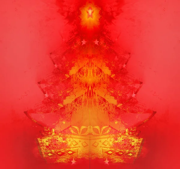 Arbre de Noël de style moderne, motif rouge — Photo