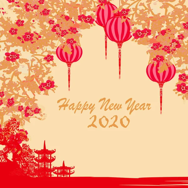 Fête de la mi-automne pour la carte du Nouvel An chinois — Image vectorielle