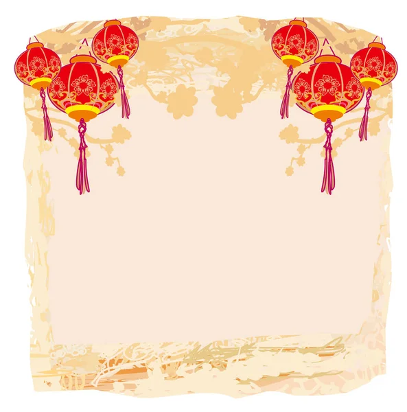 Фестиваль середины осени для китайского Нового года - открытка — стоковый вектор
