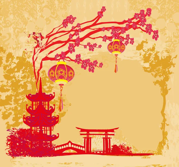 Fête de la mi-automne pour le Nouvel An chinois - cadre — Image vectorielle