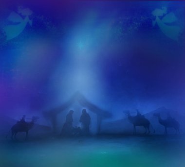 Noel dini Doğum sahnesi angels ile