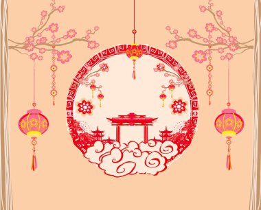 Çin Yeni Yılı için Sonbahar ortası Festivali - çerçeve