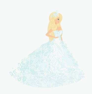 Zarif gelinlik içinde güzel bir gelin.