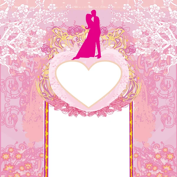 Cartão Convite Casamento Elegante Com Fundo Ornamento Vintage — Vetor de Stock
