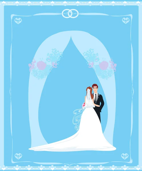Stilvolle Hochzeitseinladungskarte Mit Vintage Ornament Hintergrund — Stockvektor