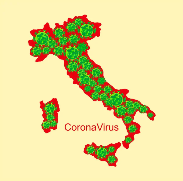 Coronavirus Στην Ιταλία Έννοια — Διανυσματικό Αρχείο