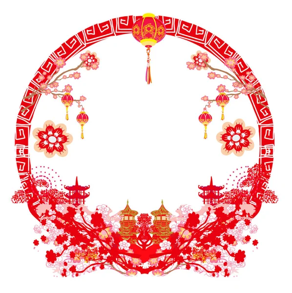Festival Meados Outono Para Ano Novo Chinês Quadro —  Vetores de Stock