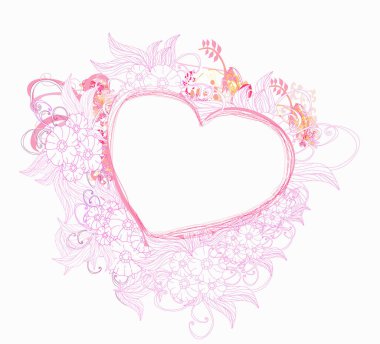 Dekoratif çiçekli şık bir çerçeve.