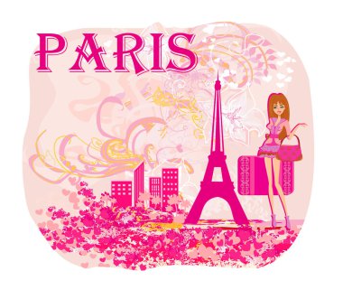 Paris 'te zarif bir kadın. 