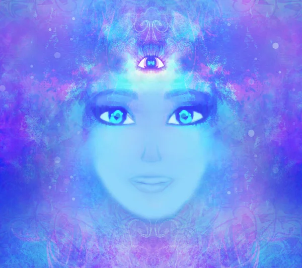 Woman Third Eye Psychic Supernatural Senses — Stock Photo, Image