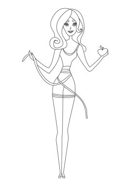 Güzel sarışın kız diyetinden memnun.